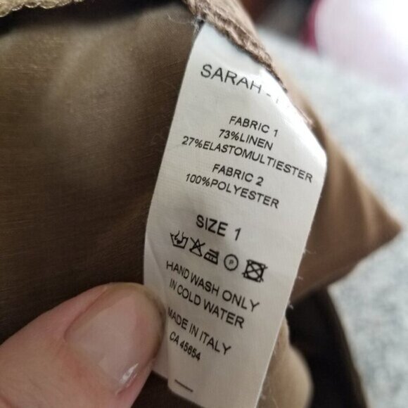 Sarah Pacini Linen Blend Ankle Zipper Pants - Picture 5 of 14